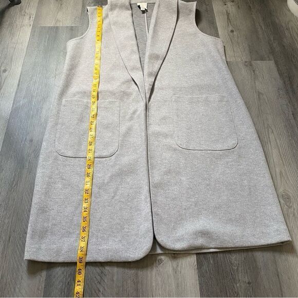 Joie Sleeveless Long Cardigan Pocket Vest Grey XL Minimalist Classy - Picture 6 of 9